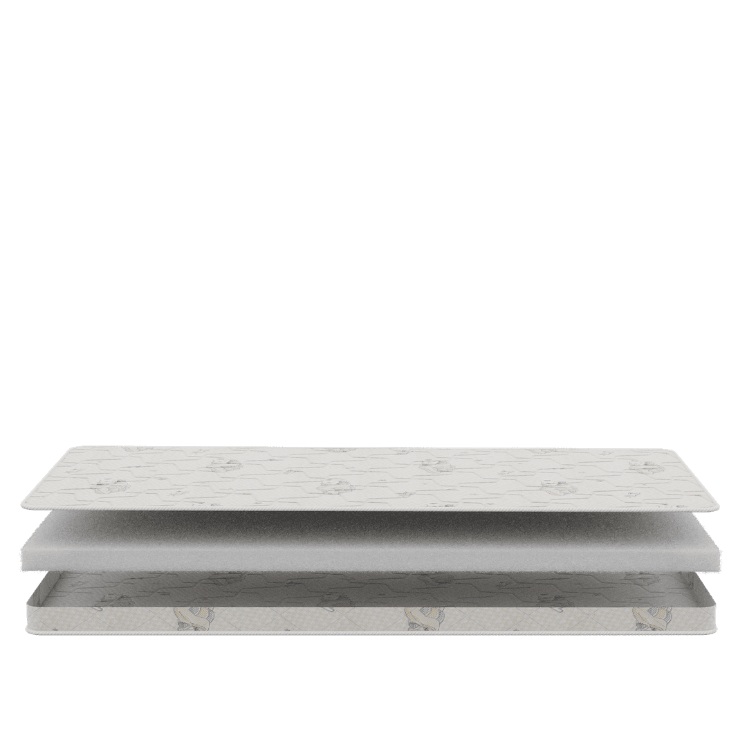 Двухсторонний беспружинный матрас «Baby» из коллекции «Mom's Love» разработан для детей с первых дней жизни до трёх лет. 